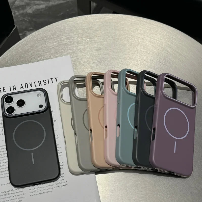 Luxury Matte Hard for Magsafe Charging Magnetic Case for  17 Air 16 15 14 plus 13 12 17 Pro Max 11 Shockproof Bumper Cover